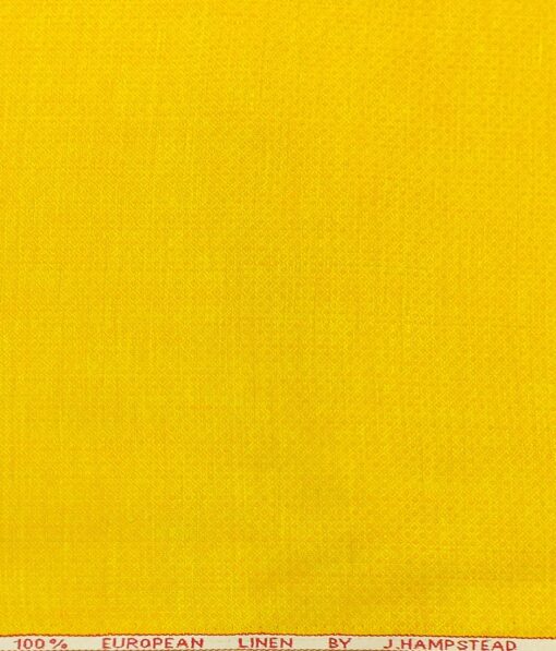 J.hampstead by Siyaram's BumbleBEE Yellow 100% Pure Linen 60 LEA Jacquard Structure Shirt Fabric (1.60 M)