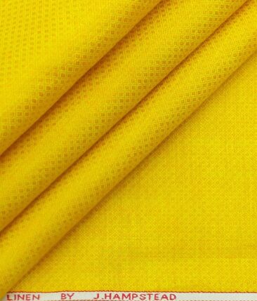 J.hampstead by Siyaram's BumbleBEE Yellow 100% Pure Linen 60 LEA Jacquard Structure Shirt Fabric (1.60 M)
