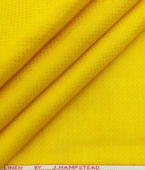 J.hampstead by Siyaram's BumbleBEE Yellow 100% Pure Linen 60 LEA Jacquard Structure Shirt Fabric (1.60 M)
