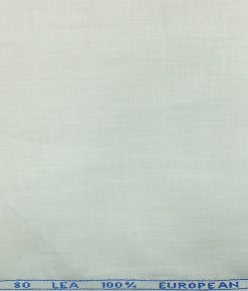 J.hampstead by Siyaram's White 100% Super Fine Pure Linen 80 LEA Self Design Shirt Fabric (1.60 M)
