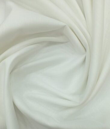 J.Hampstead by Siyaram's Men's White 50% Cotton + 50% Linen White Solid Shirt Fabric (1.60 M)