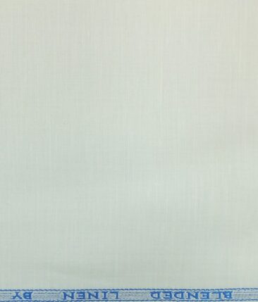 J.Hampstead by Siyaram's Men's White 50% Cotton + 50% Linen White Solid Shirt Fabric (1.60 M)