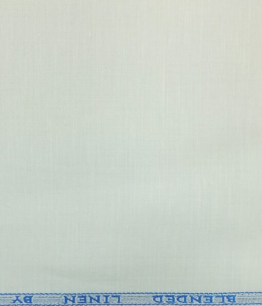 J.Hampstead by Siyaram's Men's White 50% Cotton + 50% Linen White Solid Shirt Fabric (1.60 M)