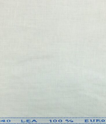 J.hampstead by Siyaram's Off-White White 100% Pure Linen 60 LEA Self Design Shirt Fabric (1.60 M)