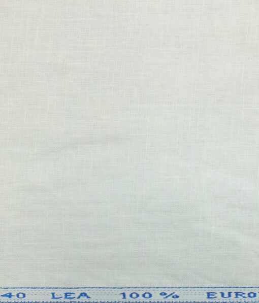 J.hampstead by Siyaram's Off-White White 100% Pure Linen 60 LEA Self Design Shirt Fabric (1.60 M)