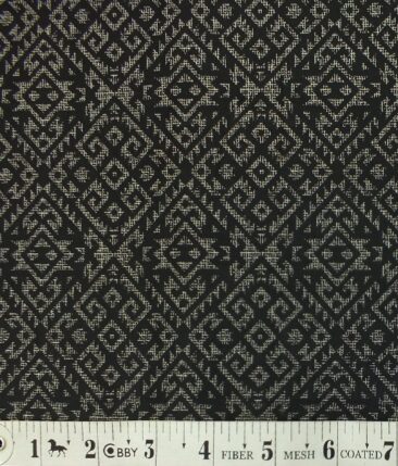 Moretii by Siyaram's Men's Black 100% Fine Cotton Brown Printed Shirt Fabric (1.60 M)