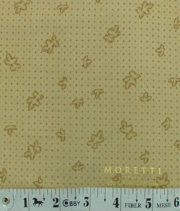 Moretii by Siyaram's Men's Light Brown 100% Fine Cotton Dark Brown Printed Shirt Fabric (1.60 M)