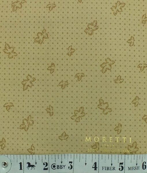 Moretii by Siyaram's Men's Light Brown 100% Fine Cotton Dark Brown Printed Shirt Fabric (1.60 M)