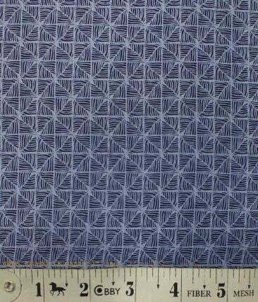 Nemesis Men's Dark Blue 100% Egyptian Giza Cotton Printed Shirt Fabric (1.60 M)
