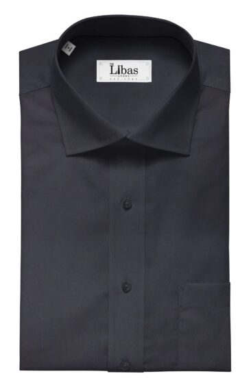 Nemesis Men's Dark Navy Blue 100% Egyptian Giza Cotton Satin Weave Shirt Fabric (1.60 M)