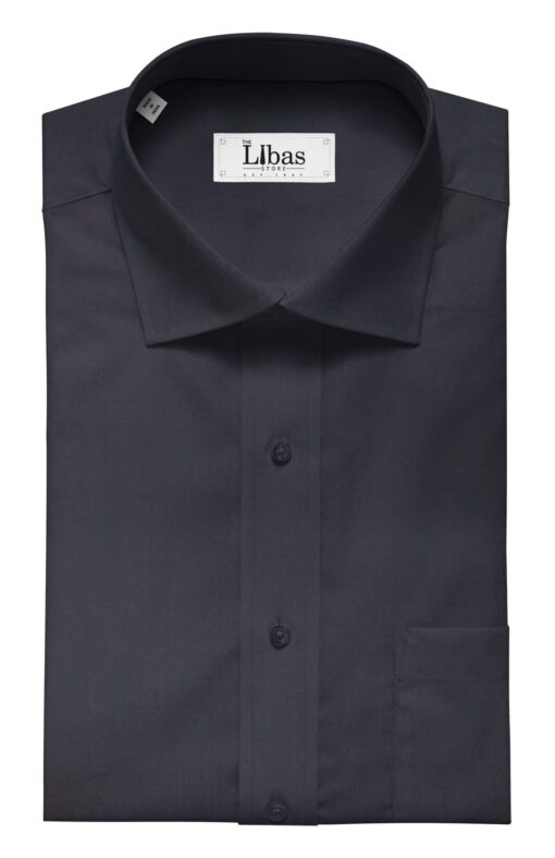 Nemesis Men's Dark Navy Blue 100% Egyptian Giza Cotton Satin Weave Shirt Fabric (1.60 M)