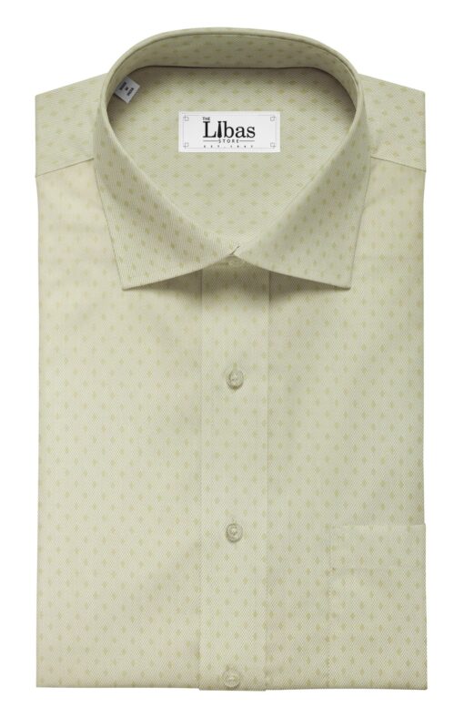 Nemesis Men's Beige 100% Egyptian Giza Cotton Structured Dobby Reversible Shirt Fabric (1.60 M)
