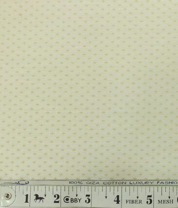 Nemesis Men's Beige 100% Egyptian Giza Cotton Structured Dobby Reversible Shirt Fabric (1.60 M)