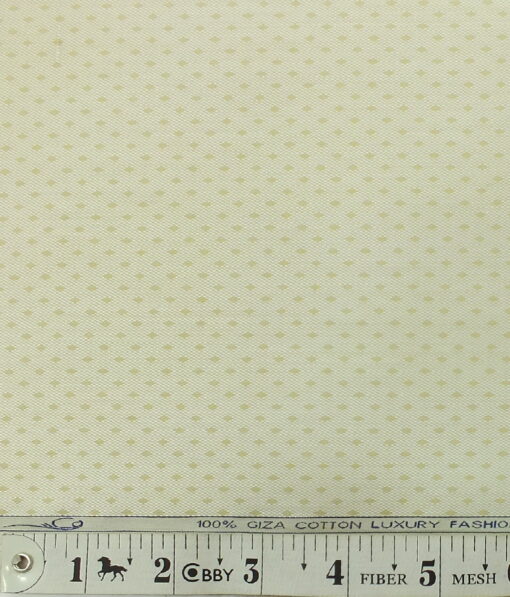 Nemesis Men's Beige 100% Egyptian Giza Cotton Structured Dobby Reversible Shirt Fabric (1.60 M)
