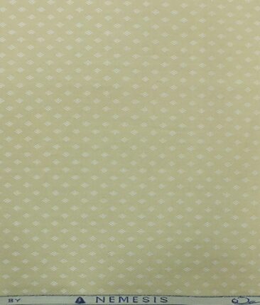 Nemesis Men's Beige 100% Egyptian Giza Cotton Structured Dobby Reversible Shirt Fabric (1.60 M) - Image 6