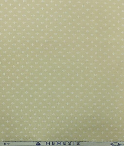 Nemesis Men's Beige 100% Egyptian Giza Cotton Structured Dobby Reversible Shirt Fabric (1.60 M) - Image 6