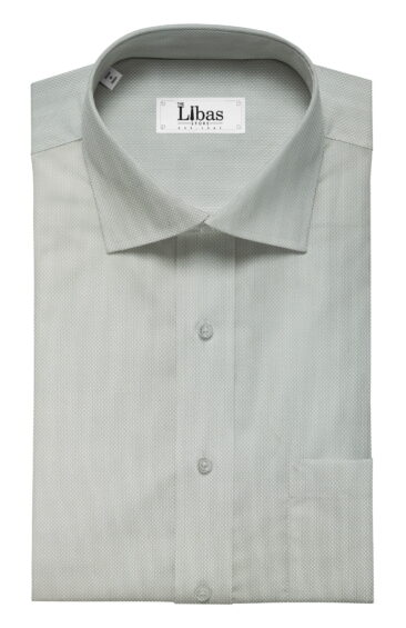 Nemesis Men's Light Grey 100% Egyptian Giza Cotton Structured Dobby Shirt Fabric (1.60 M)