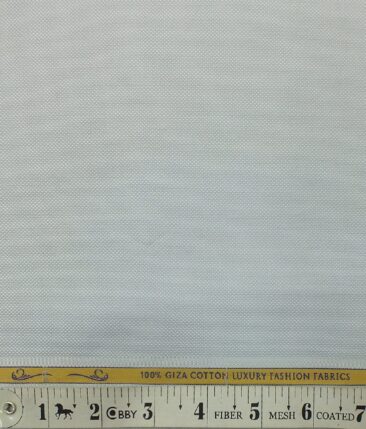 Nemesis Men's Light Grey 100% Egyptian Giza Cotton Structured Dobby Shirt Fabric (1.60 M)