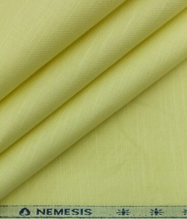 Nemesis Men's Blonde Yellow 100% Cotton Chambray Weave Structured Shirt Fabric (1.60 M)