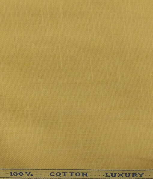Nemesis Men's Canary Yellow 100% Cotton Chambray Weave Structured Shirt Fabric (1.60 M)