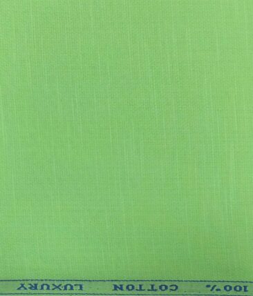 Nemesis Men's Green 100% Cotton Chambray Weave Structured Shirt Fabric (1.60 M)