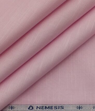 Nemesis Men's Lemonade Pink 100% Cotton Chambray Weave Structured Shirt Fabric (1.60 M)