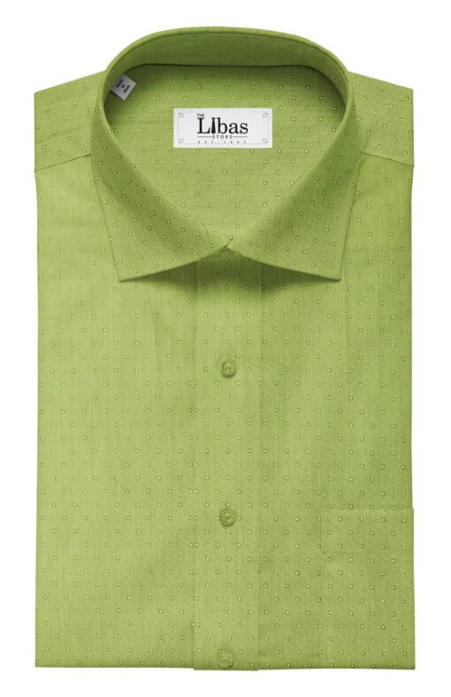 Soktas Men's Lime Green 100% Egyptian Giza Cotton Dobby Shirt Fabric (1.60 M)
