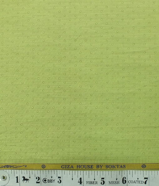 Soktas Men's Lime Green 100% Egyptian Giza Cotton Dobby Shirt Fabric (1.60 M)