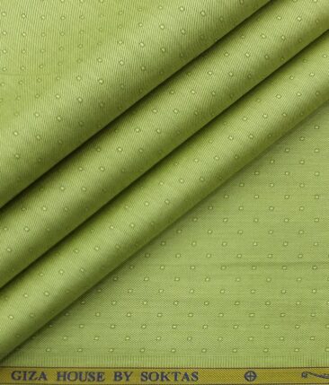 Soktas Men's Lime Green 100% Egyptian Giza Cotton Dobby Shirt Fabric (1.60 M)