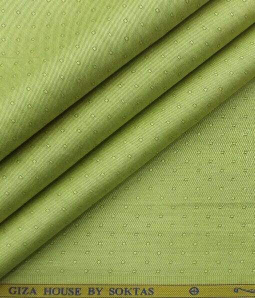 Soktas Men's Lime Green 100% Egyptian Giza Cotton Dobby Shirt Fabric (1.60 M)