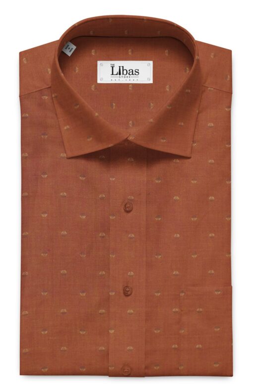Solino Copper 100% Pure Linen 60 LEA Dobby Shirt Fabric (1.60 M)