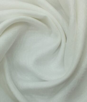 Solino White 100% Pure Linen 60 LEA Jacquard Weave Shirt Fabric (1.60 M)