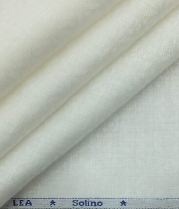 Solino White 100% Pure Linen 60 LEA Jacquard Weave Shirt Fabric (1.60 M)
