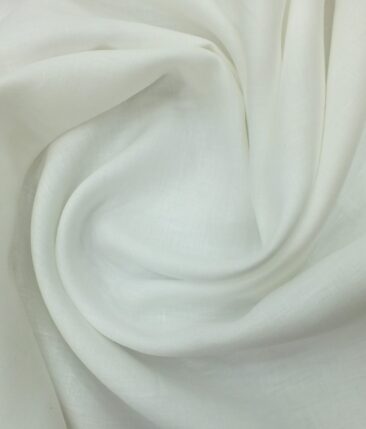 Solino White 100% Pure Euro Linen 80 LEA Solid Shirt Fabric (1.60 M)