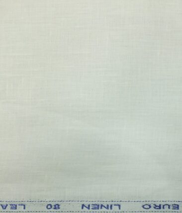 Solino White 100% Pure Euro Linen 80 LEA Solid Shirt Fabric (1.60 M)