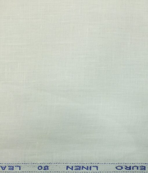 Solino White 100% Pure Euro Linen 80 LEA Solid Shirt Fabric (1.60 M)