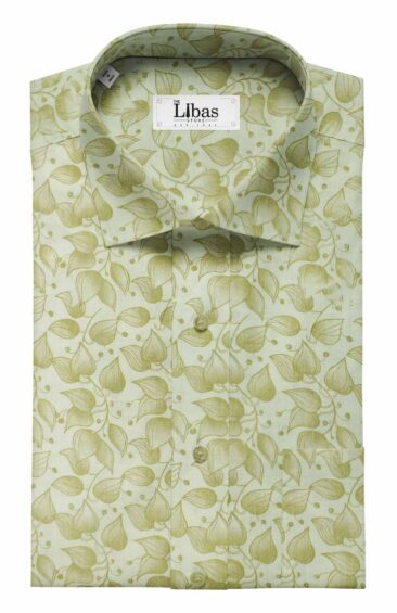 Linen Club Cream 65% Linen 35% Cotton Beige Floral Print Shirt Fabric (1.60 M)
