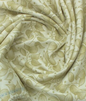 Linen Club Cream 65% Linen 35% Cotton Beige Floral Print Shirt Fabric (1.60 M)