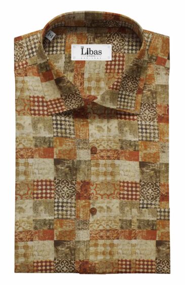 Linen Club Multi Color 100% Pure Linen 60 Lea Digital Print Shirt Fabric (1.60 M)
