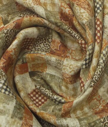 Linen Club Multi Color 100% Pure Linen 60 Lea Digital Print Shirt Fabric (1.60 M)