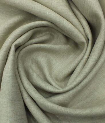 Linen Club Beige 100% Pure Linen Self Design Trouser Fabric (1.30 M)