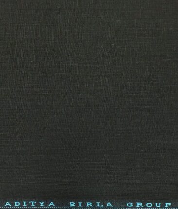 Linen Club Black 100% Pure Linen Solid Trouser Fabric (1.30 M)