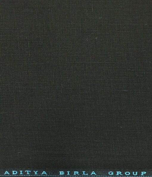 Linen Club Black 100% Pure Linen Solid Trouser Fabric (1.30 M)