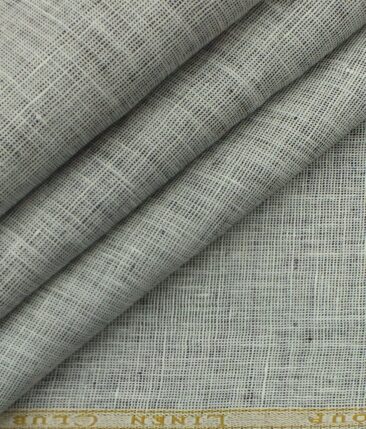 Linen Club Light Grey 100% Pure Linen Structured Trouser Fabric (1.30 M)