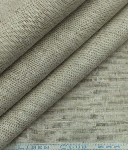 Linen Club Light Tan Beige 100% Pure Linen Structured Trouser Fabric (1.30 M)