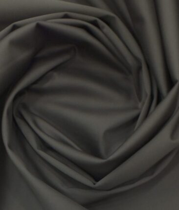 Ankur by Arvind Ash Grey Solid Cotton Lycra Stretchable Trouser Fabric (Unstitched - 1.40 Mtr)