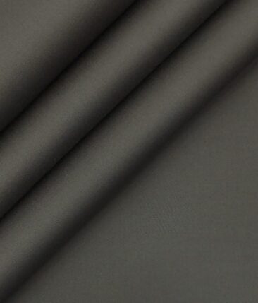 Ankur by Arvind Ash Grey Solid Cotton Lycra Stretchable Trouser Fabric (Unstitched - 1.40 Mtr)