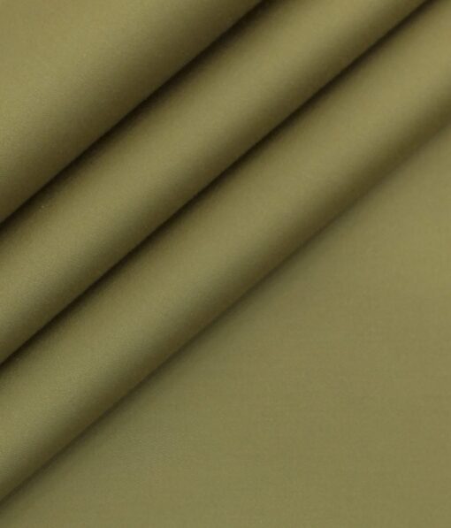 Ankur by Arvind Hazelnut Beige Solid Cotton Lycra Stretchable Trouser Fabric (Unstitched - 1.40 Mtr)