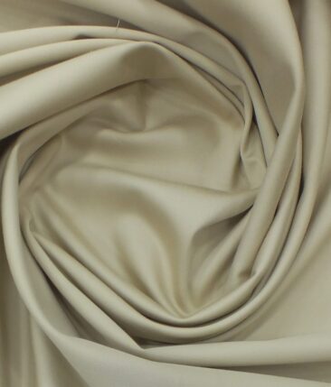 Ankur by Arvind Latte Beige Solid Cotton Lycra Stretchable Trouser Fabric (Unstitched - 1.40 Mtr)