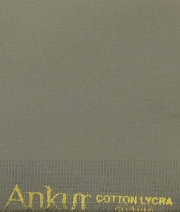 Ankur by Arvind Mouse Solid Cotton Lycra Stretchable Trouser Fabric (Unstitched - 1.40 Mtr)